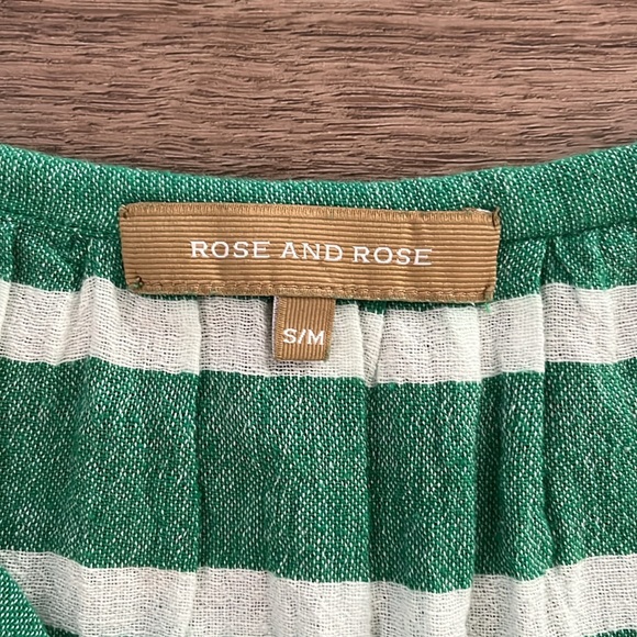 S/M Rose and Rose green striped swimsuit coverup - Picture 4 of 7